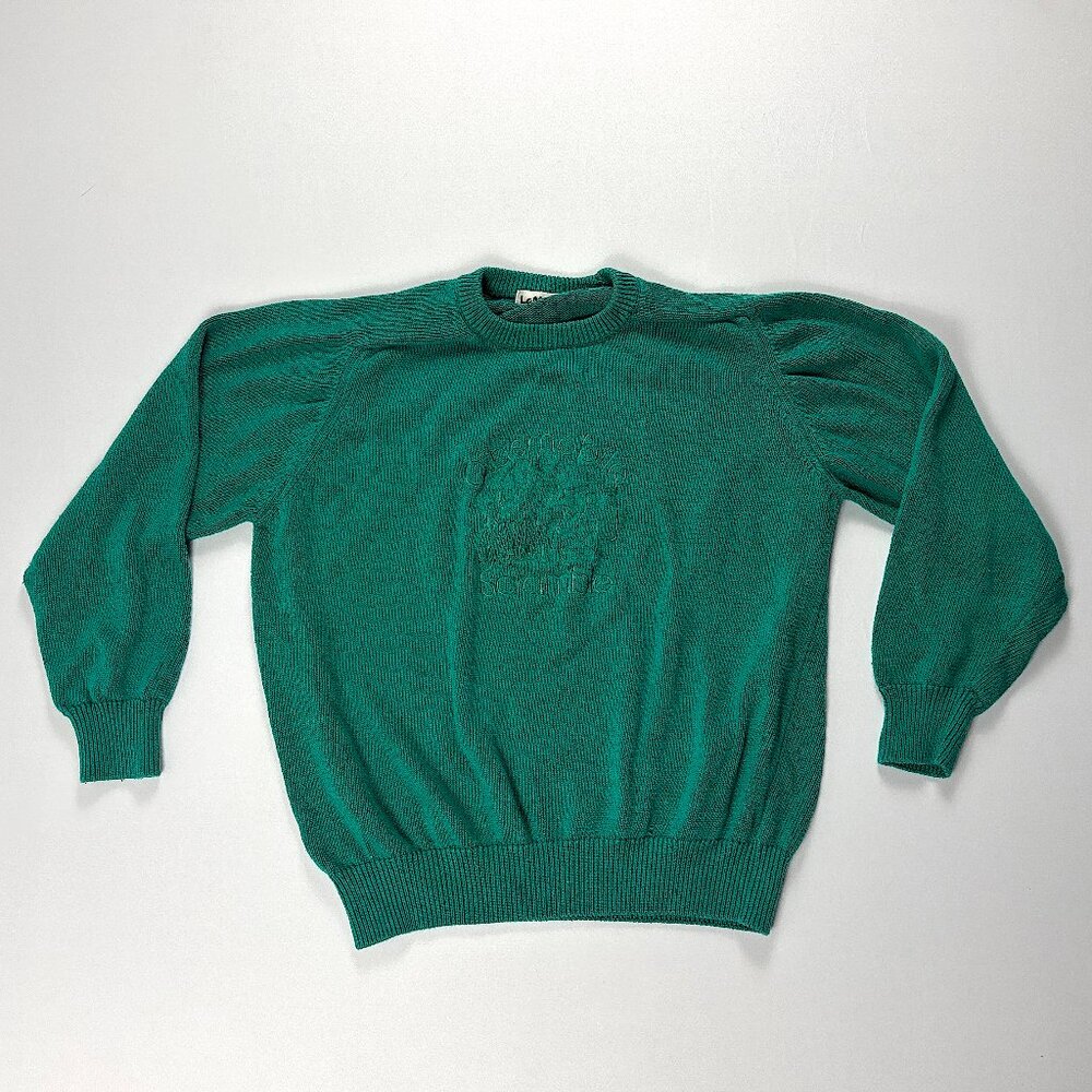 VTG Oldsmobile Scramble Mens Sweater Green Sz L LaMode Active Sportswear Golf